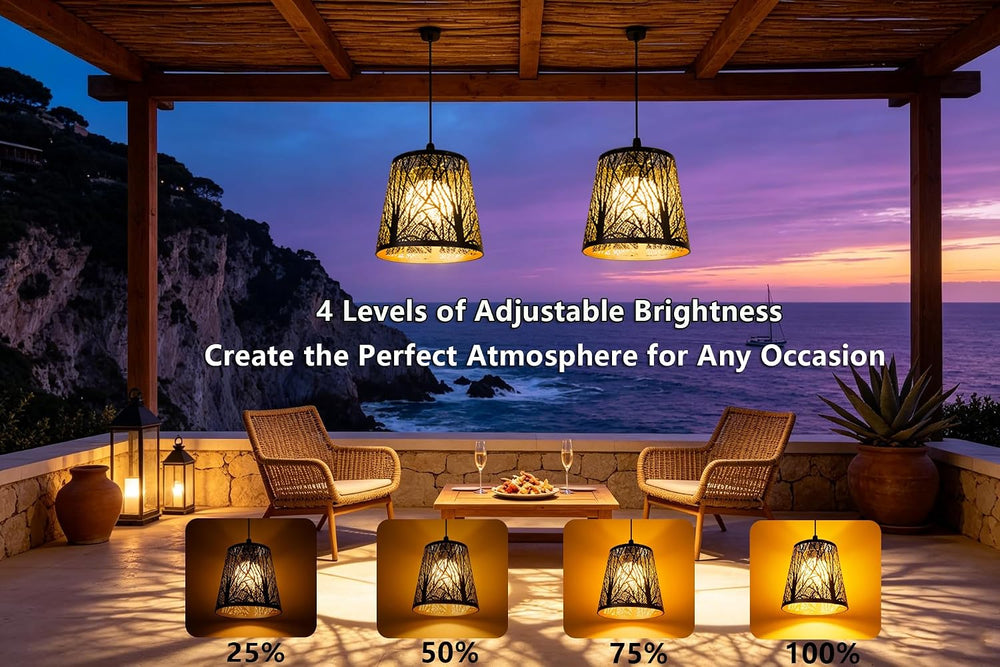 Solar Hanging Chandelier, Outdoor Light with Remote Control