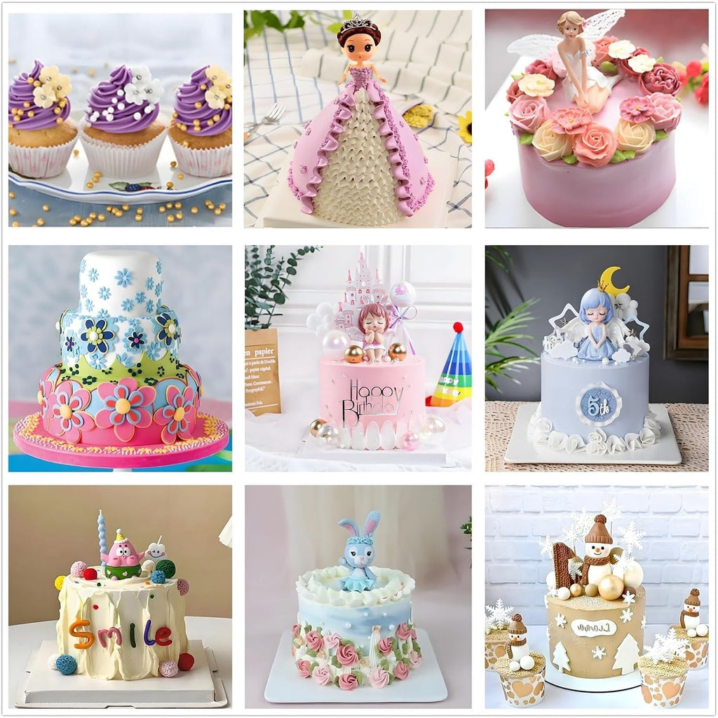 ANSLYQA Cake Decorating Kit, 393 Pcs Baking Tools | Aluminium Cake Turntable, Leveler, 55 Numbered Icing+Skirt Tips, 2 Spatulas, 100 Pastry Bags, 150 Cupcake Liners & More
