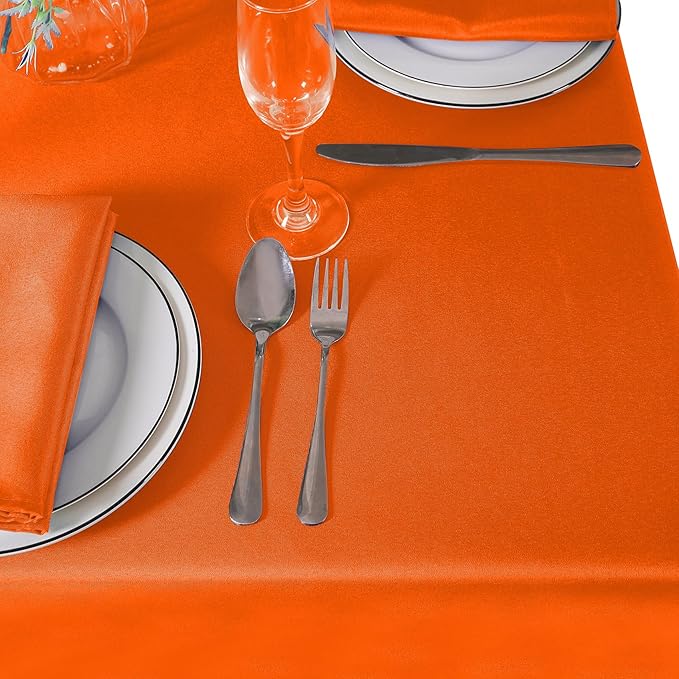 120 inch Round Tablecloth Washable Polyester Table Cloth Decorative Table Cover for Wedding Party Dining Banquet（120 inch,Orange）