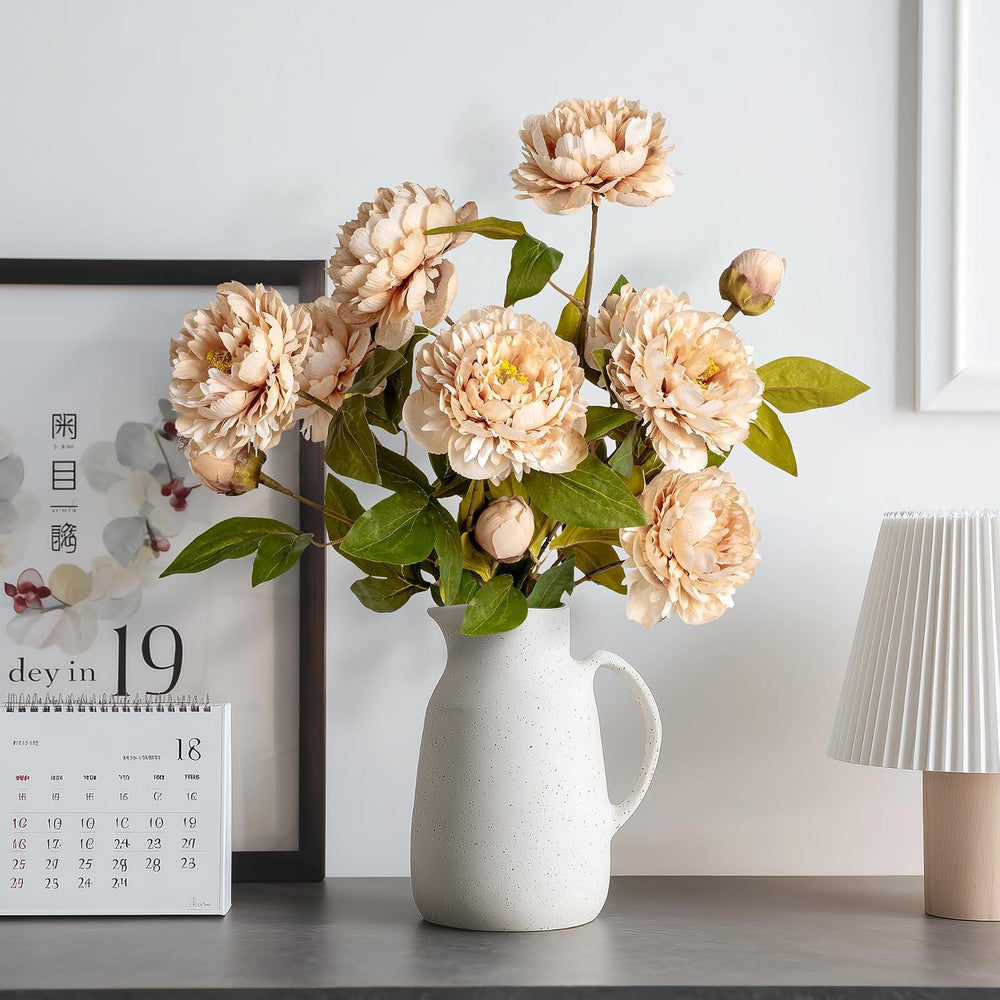 Peonies Artificial Flowers Bulk for Vase, 4 PCS Artificial Silk Peonies Stems...