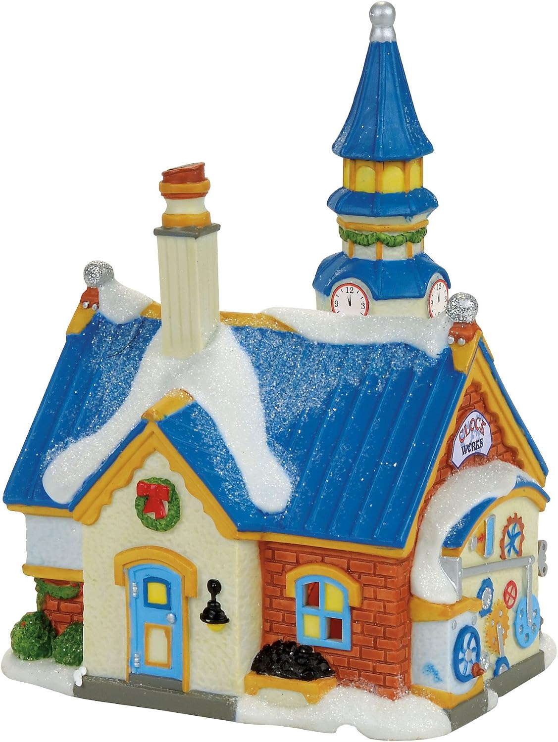 department 56 north pole village new year's eve shown in use