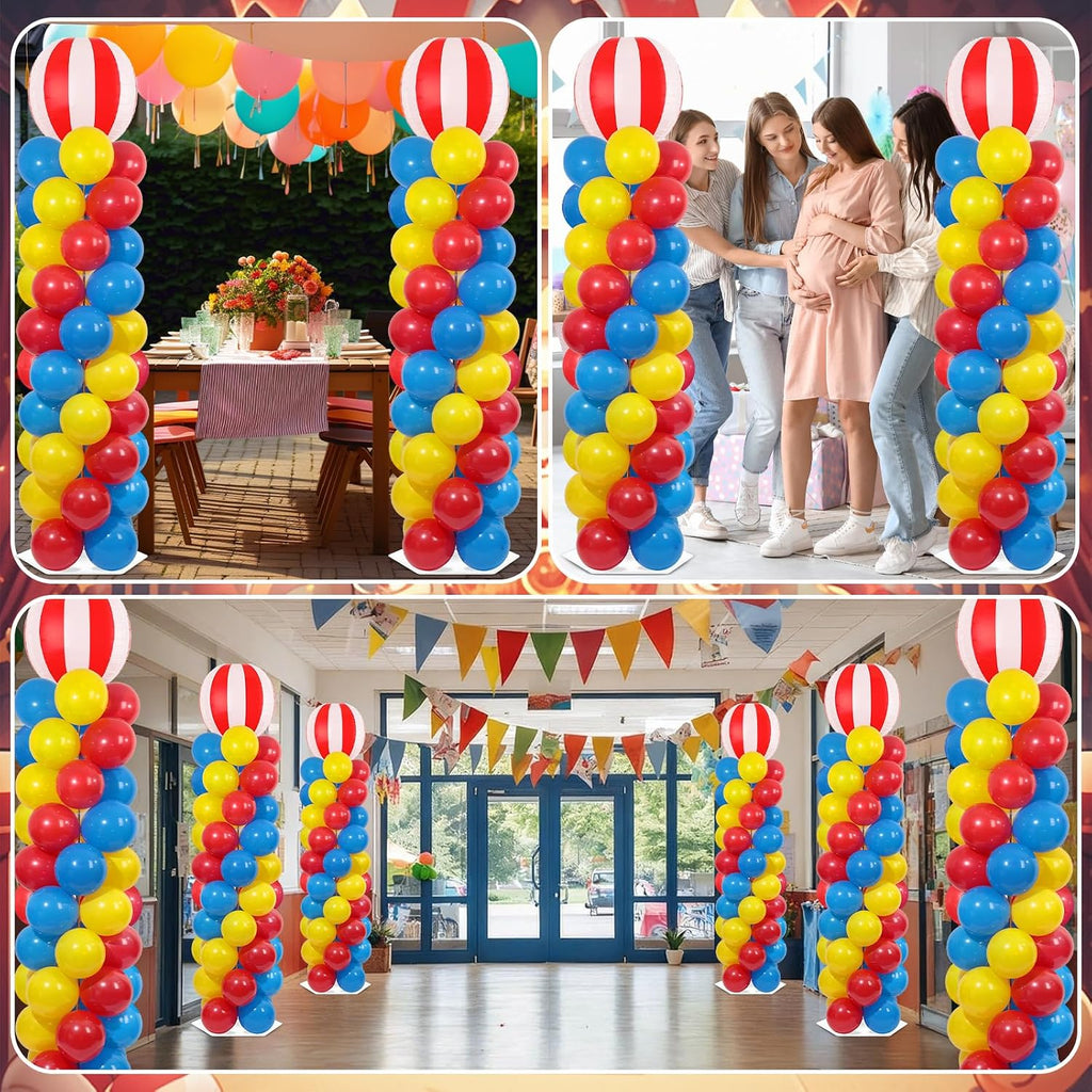 2 Sets Carnival Circus Balloon Column Stand Kit Adjustable Balloon Decor
