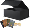 BOXHOME 5 Pack Large Black Gift Boxes, Magnetic Closure, 13x10x5 Inch