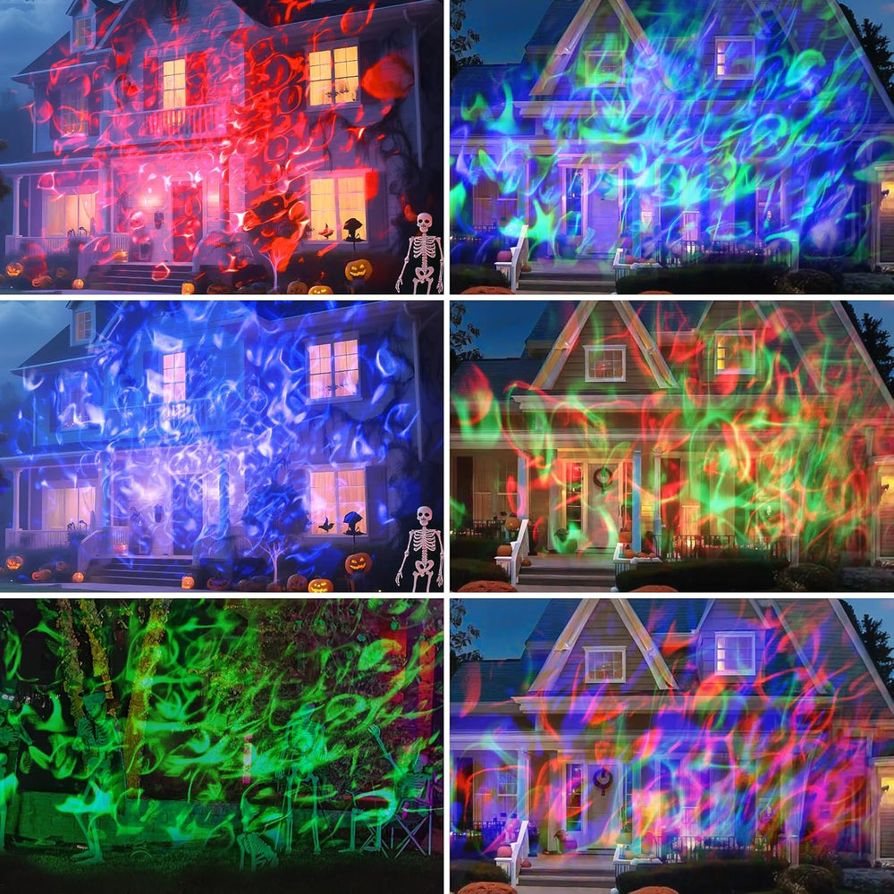 (2 Pack) Halloween Christmas Projector Lights Outdoor - RGBW Ocean Wave LED L...