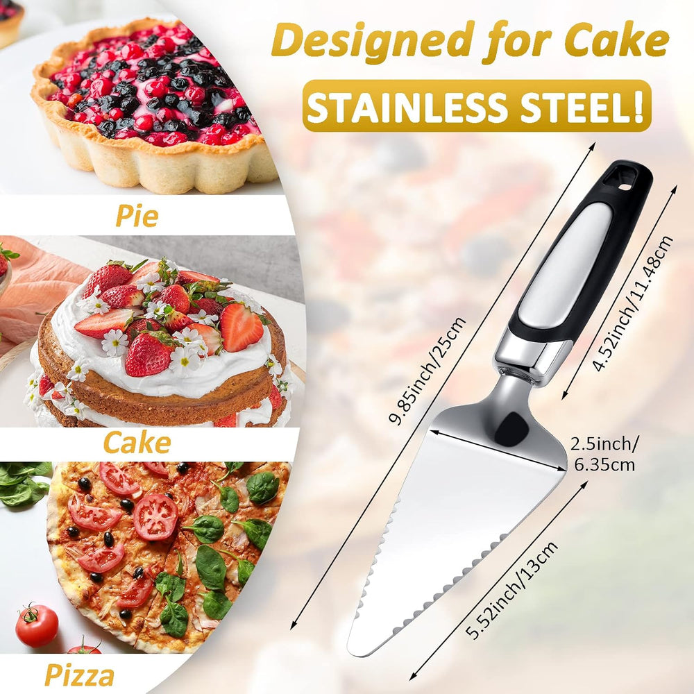 Yinder 10 Pcs Pizza Spatula Pie Server Stainless Steel Serrated Cake Cut