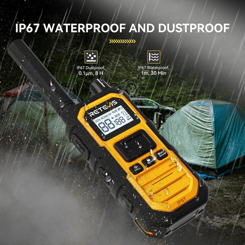 Retevis RB48PLUS GMRS Walkie Talkies Long Range,IP67 Waterproof 2 Way Radio
