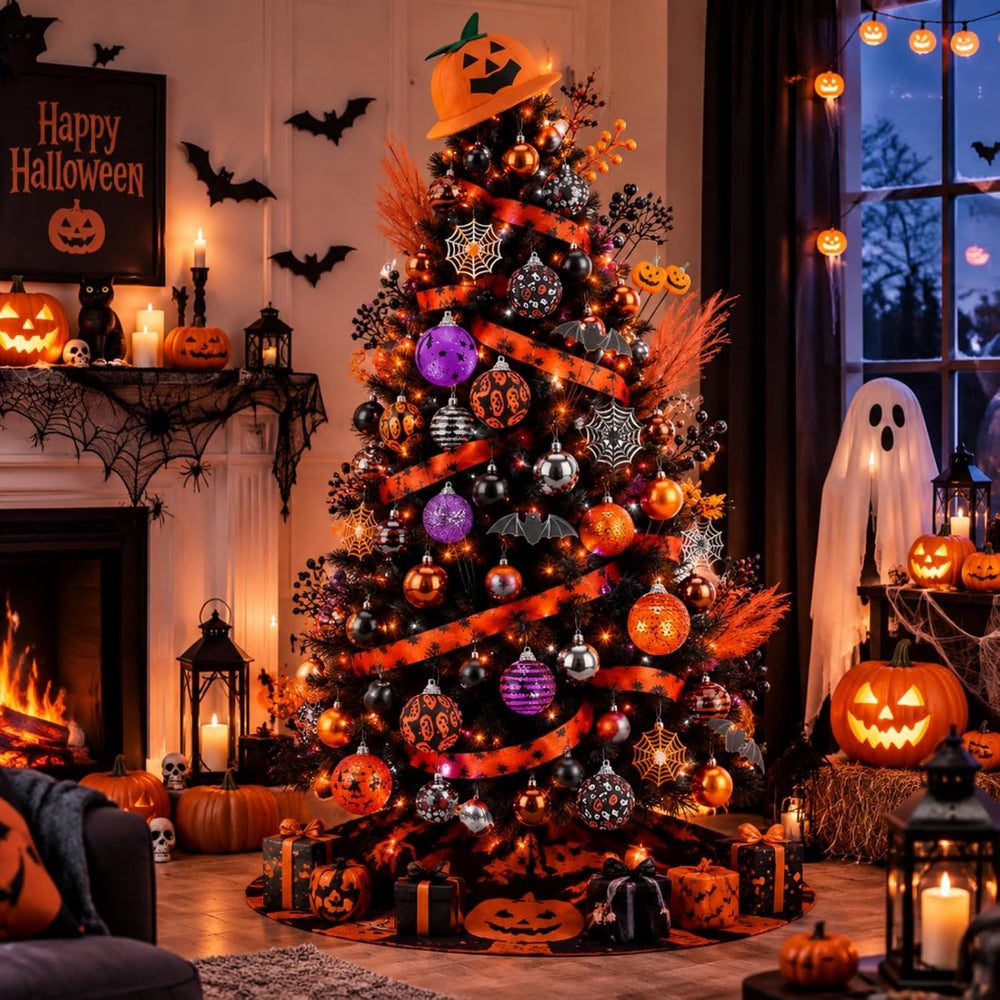 Realspring 100 Pcs Halloween Tree Decorations, Halloween Hanging Ornaments