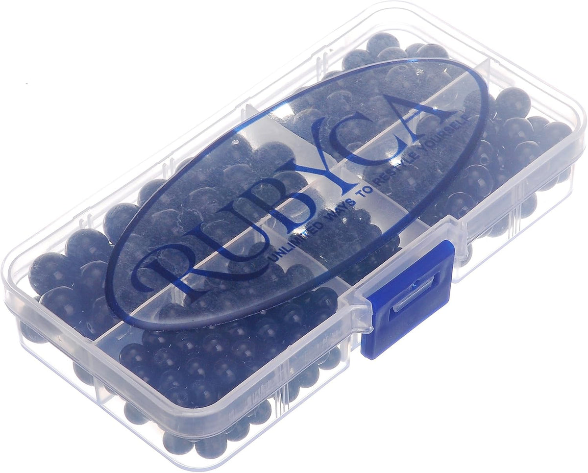 rubyca natural black obsidian round loose bead organizer shown in use