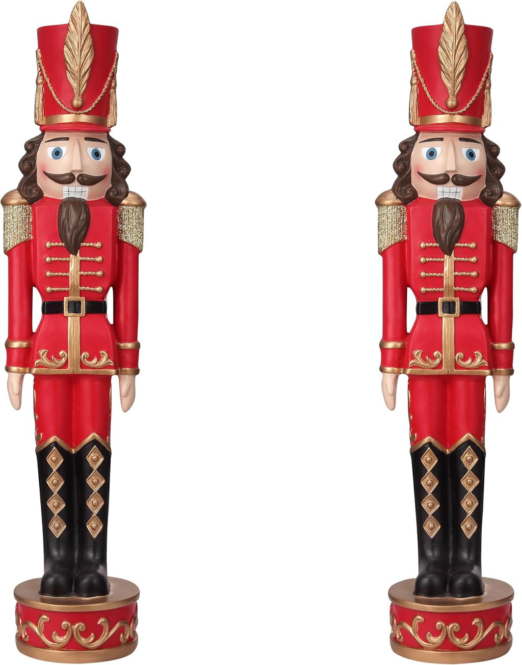 Haute Decor Christmas Nutcracker - Red, Gold (37 Inch) - Set of 2