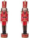 Haute Decor Christmas Nutcracker - Red, Gold (37 Inch) - Set of 2