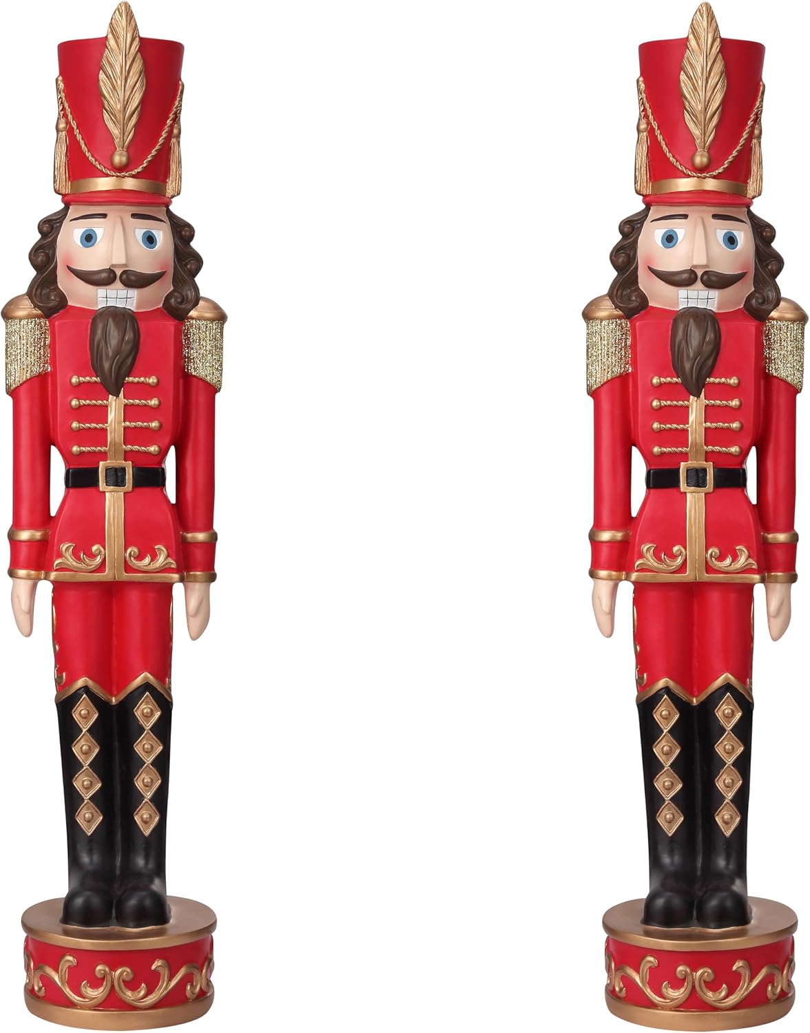 Haute Decor Christmas Nutcracker - Red, Gold (37 Inch) - Set of 2