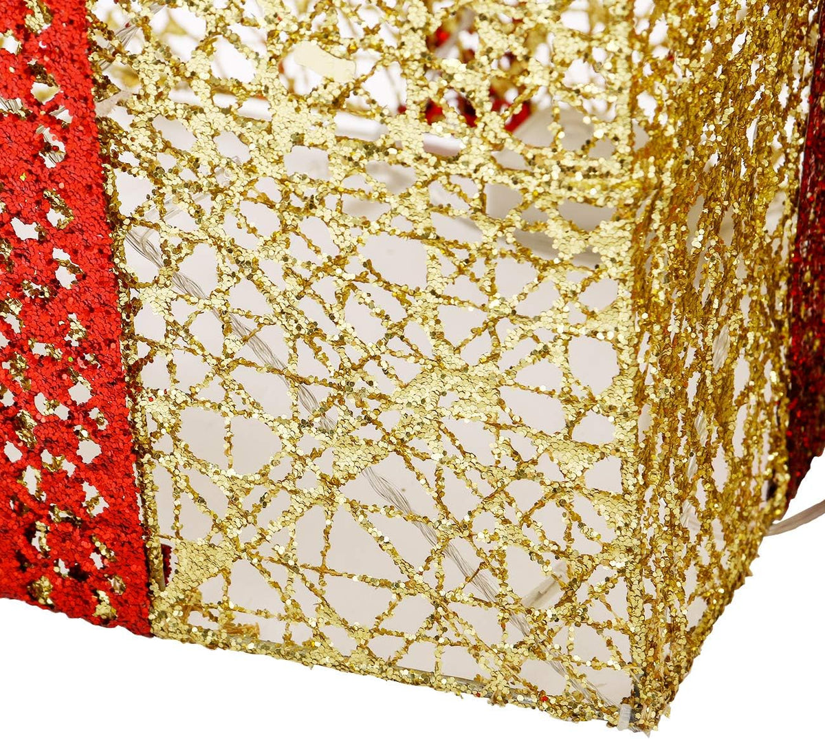 sunnyglade set of 3 christmas lighted gift boxes, side view