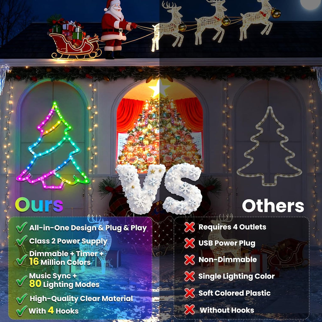 reshake 4 pack smart christmas window lights, rgb, package contents