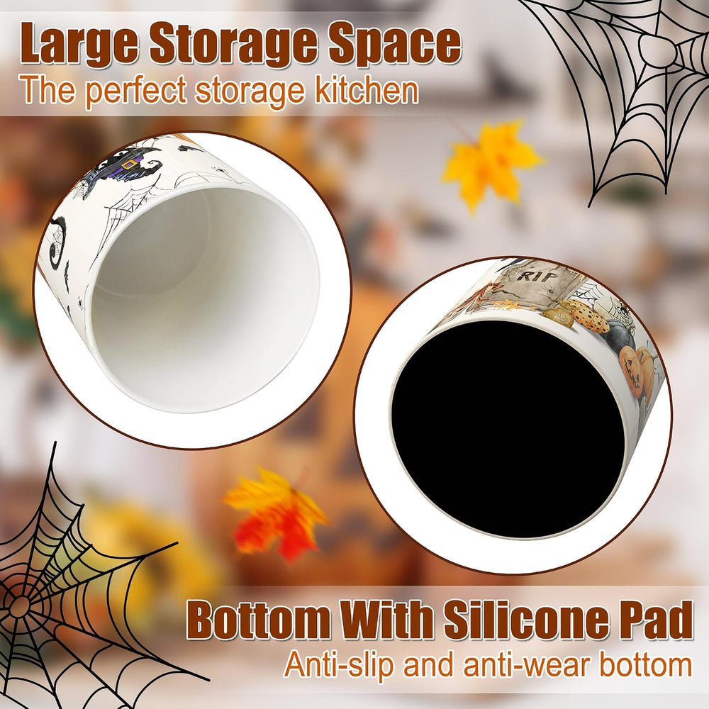 pinata Halloween Kitchen Decor, Ceramic Halloween Cat Utensil Holder