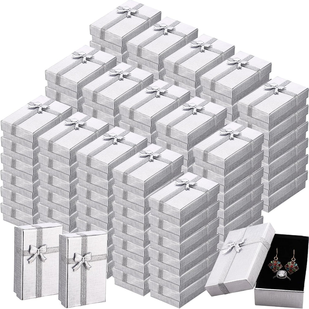 Jetec 120 Pcs Christmas Jewelry Gift Boxes with Ribbon Bow