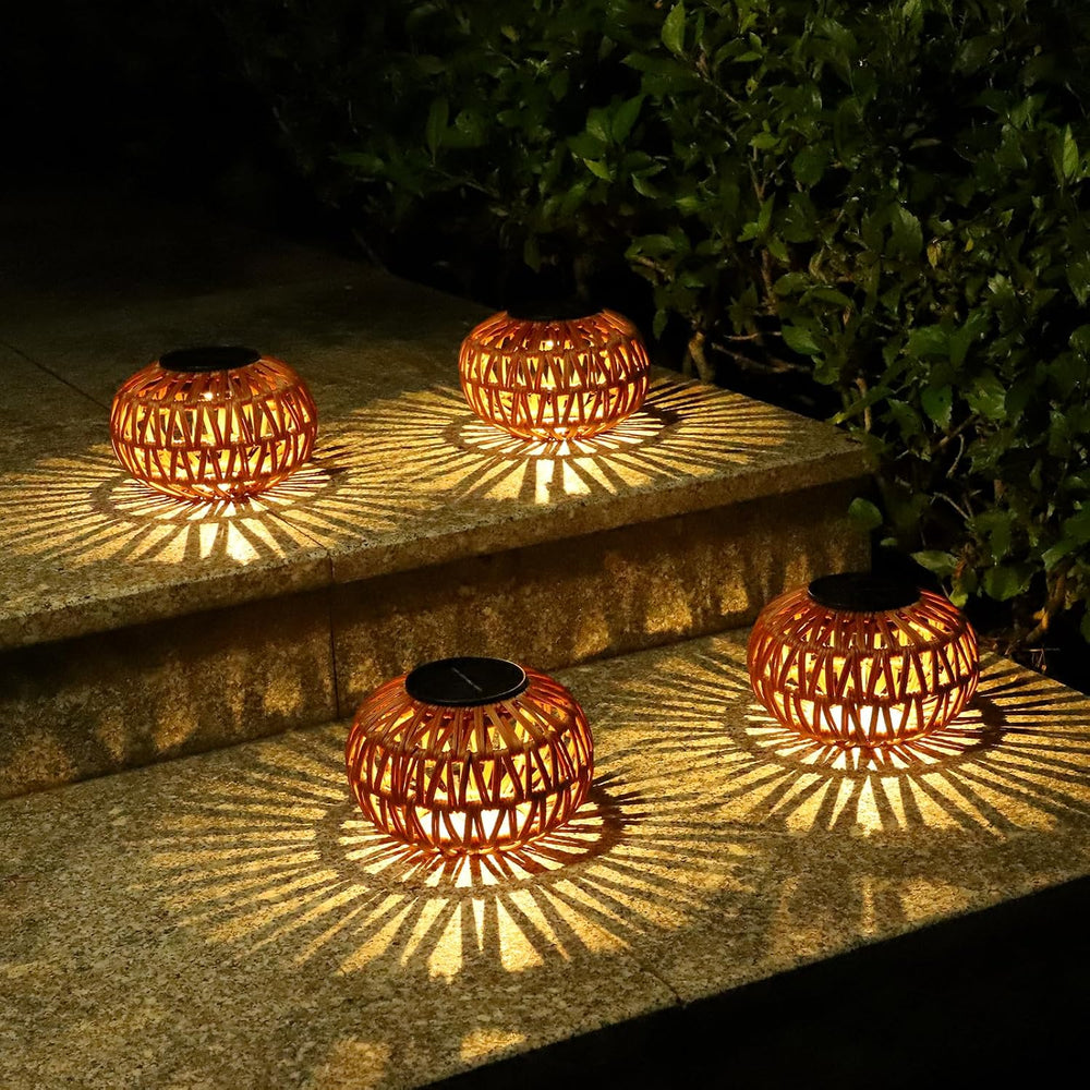 2 Pack Solar Lanterns Outdoor Waterproof, Outdoor Table Lamp Decor, Rattan So...