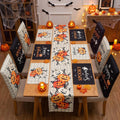 Newtay 13 Pcs Halloween Table Runner Placemats and Dining Chair Cover Set