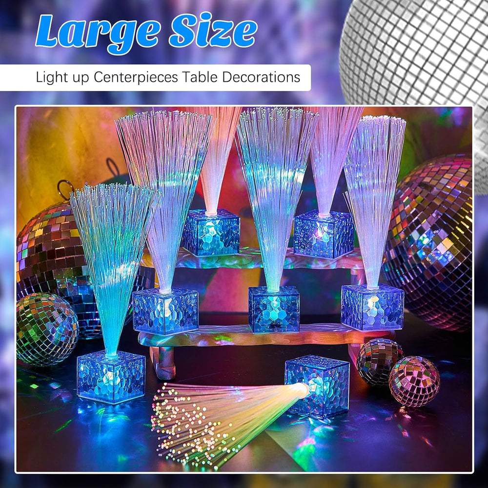 16 Pcs Mini Fiber Optic Lamp Bulk Glow Dark Party Favors, 10 Inch