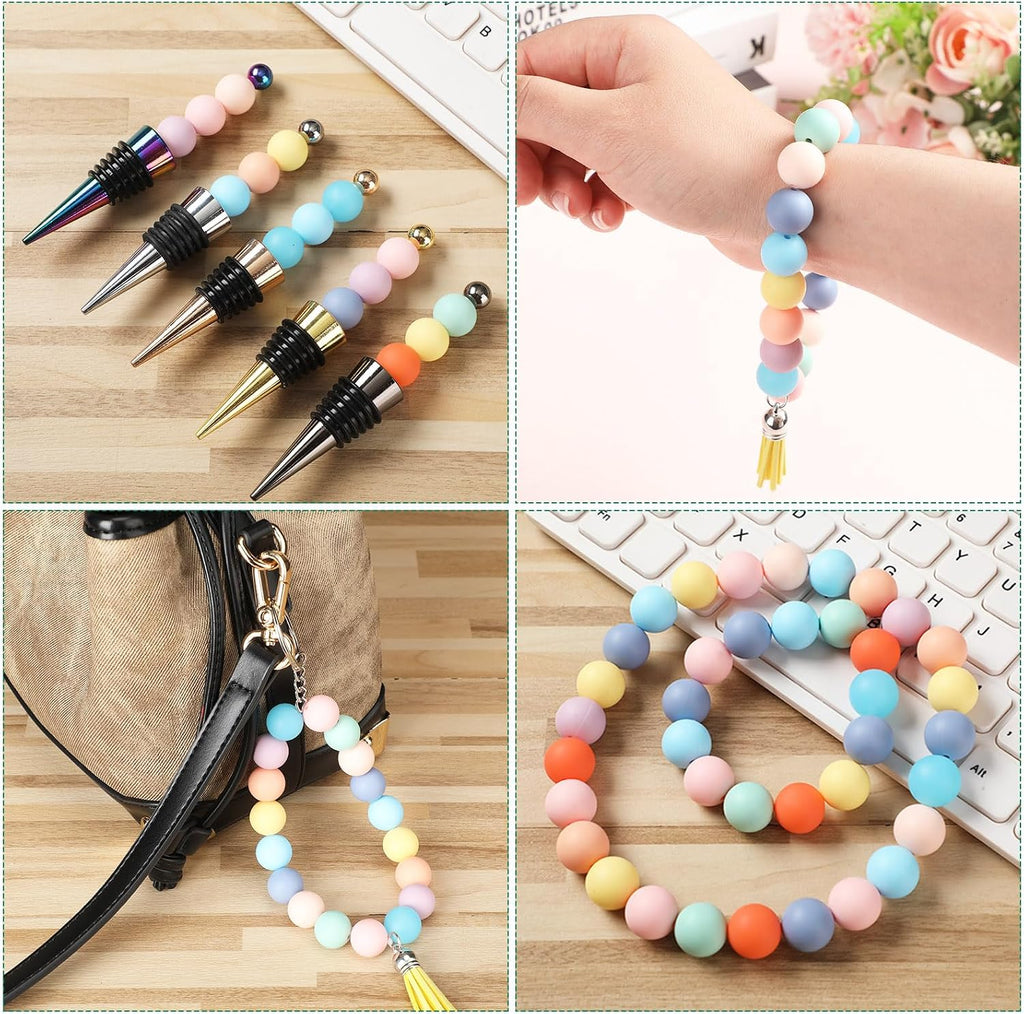 lyrow 500 pcs round silicone beads colorful 15, package contents