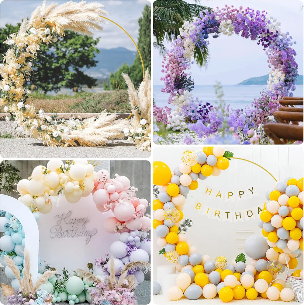 Round Backdrop Stand 5FT Gold Metal Circle Balloon Arch Frame