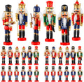 Aoriher 24 Pcs Christmas Nutcracker Ornament Small Hanging Wooden Soldier