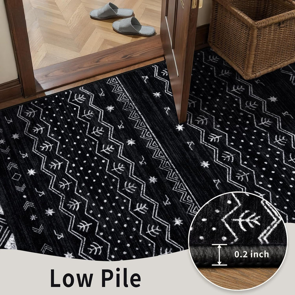 SERISSA 2x10 Washable Non-Slip Boho Runner Rug for Hallway