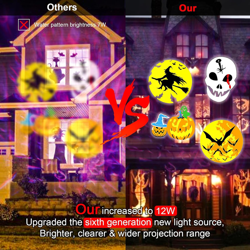halloween projector lights outdoor, snowflake christmas projector lights showing dimensions