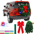 Wavwavw Christmas Car Spare Tire Wreath LED Garland, Green