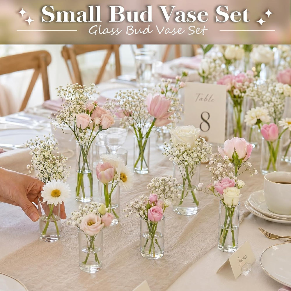 Glass Vases for Centerpieces 24 Pack, 4/5/6 Inch Clear Vases