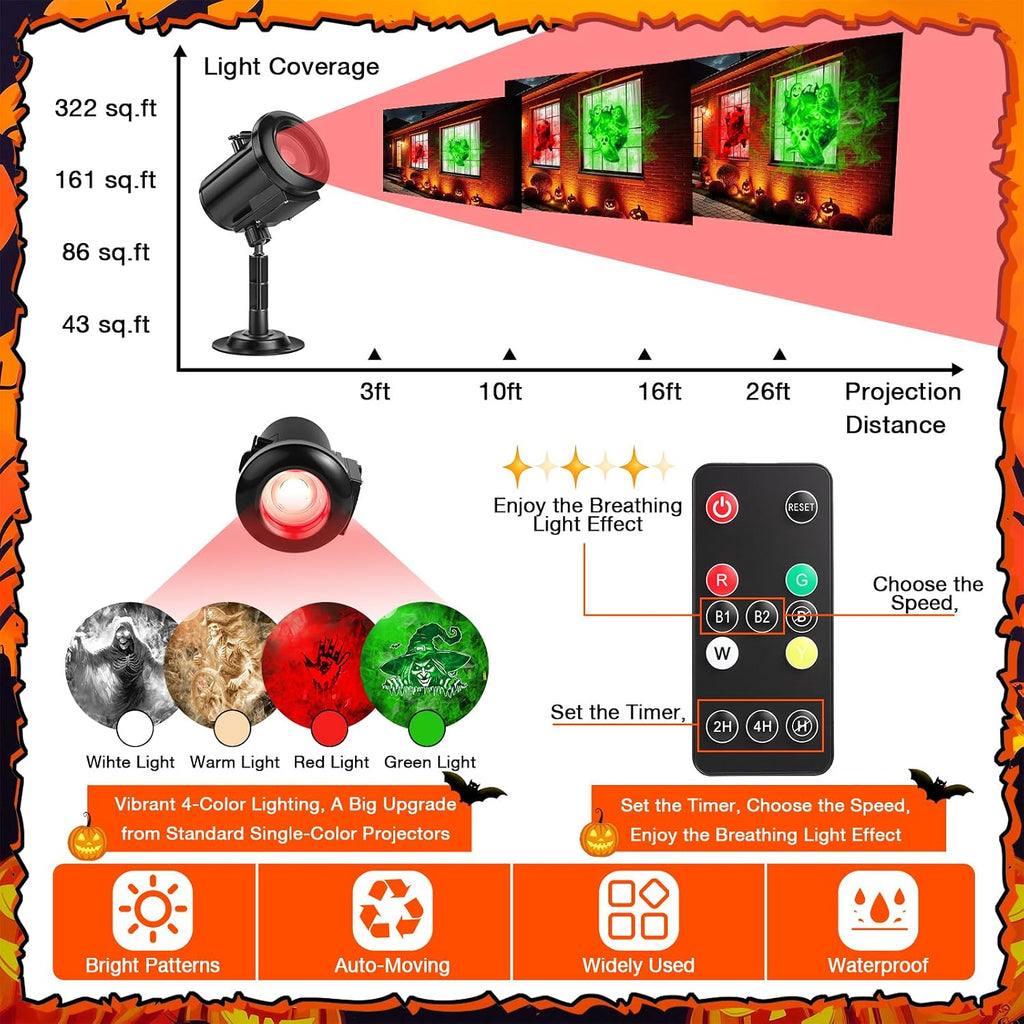 12 in 1 halloween decorations outdoor 3d dynamic showing dimensions