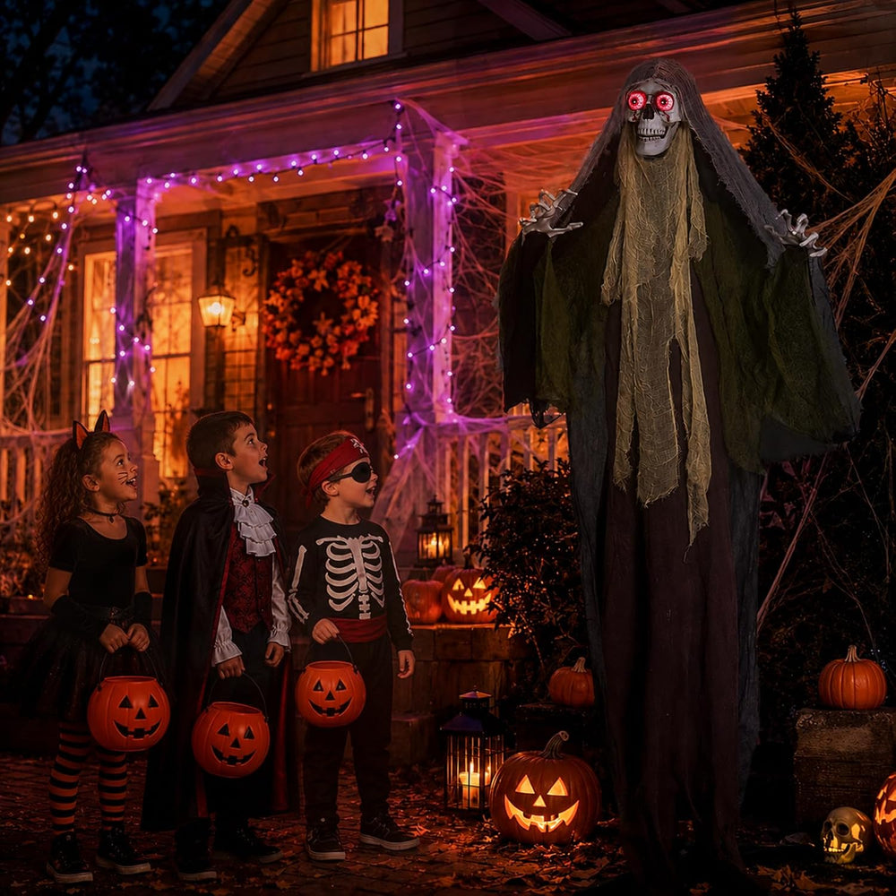 6.1Ft Halloween Decorations Outdoor Animatronic, Life Size Skeletons Ghost