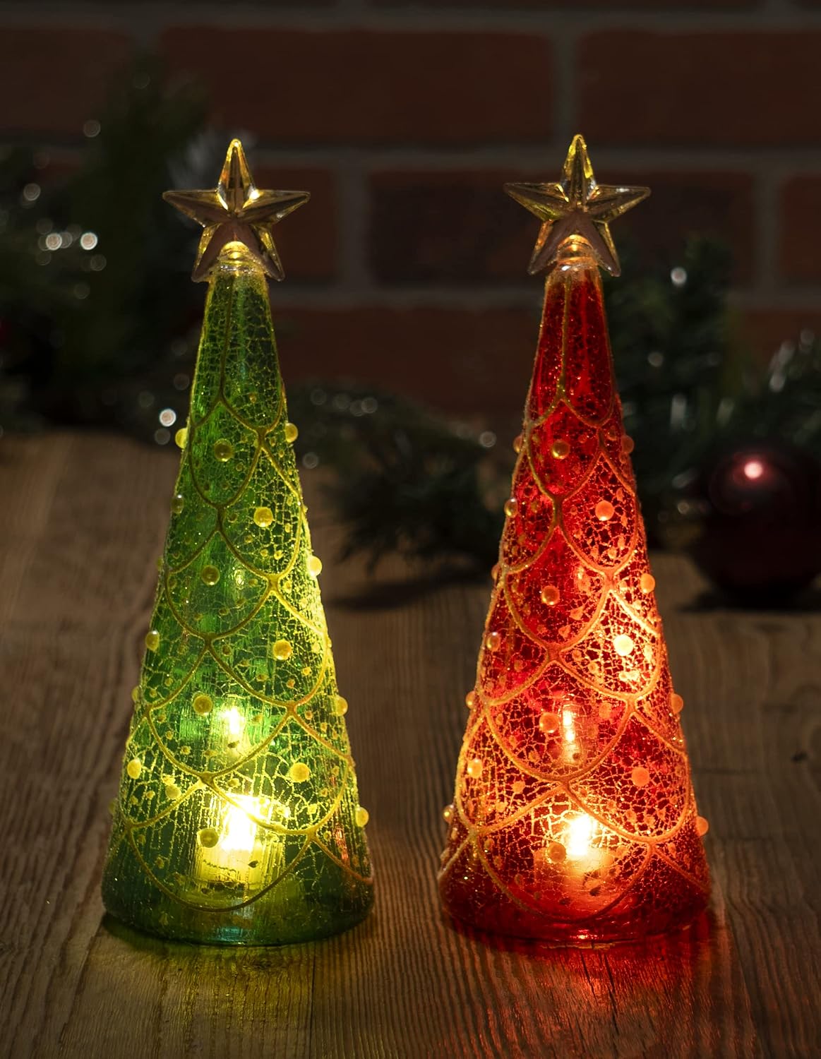 red co. set of 2 assorted glass 9.5" shown in use
