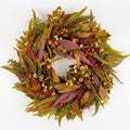 Olive Wreath for Front Door 22 inch, Greenery All Season Wreath with Olive Leaf Fruit, Home Decoration for Outdoor Living Room Indoor Wall and Outside