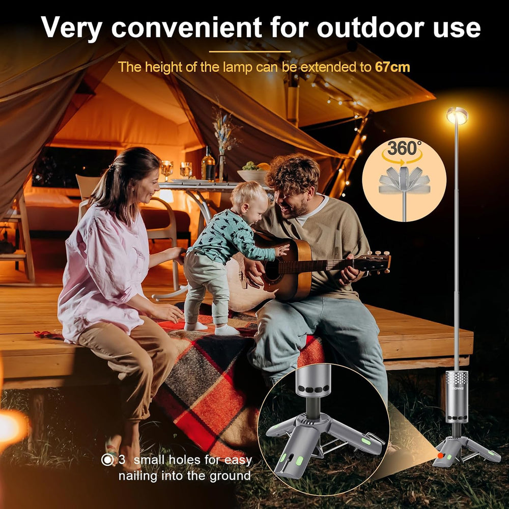 Rechargeable Camping Lights with Stand, Slate Gray