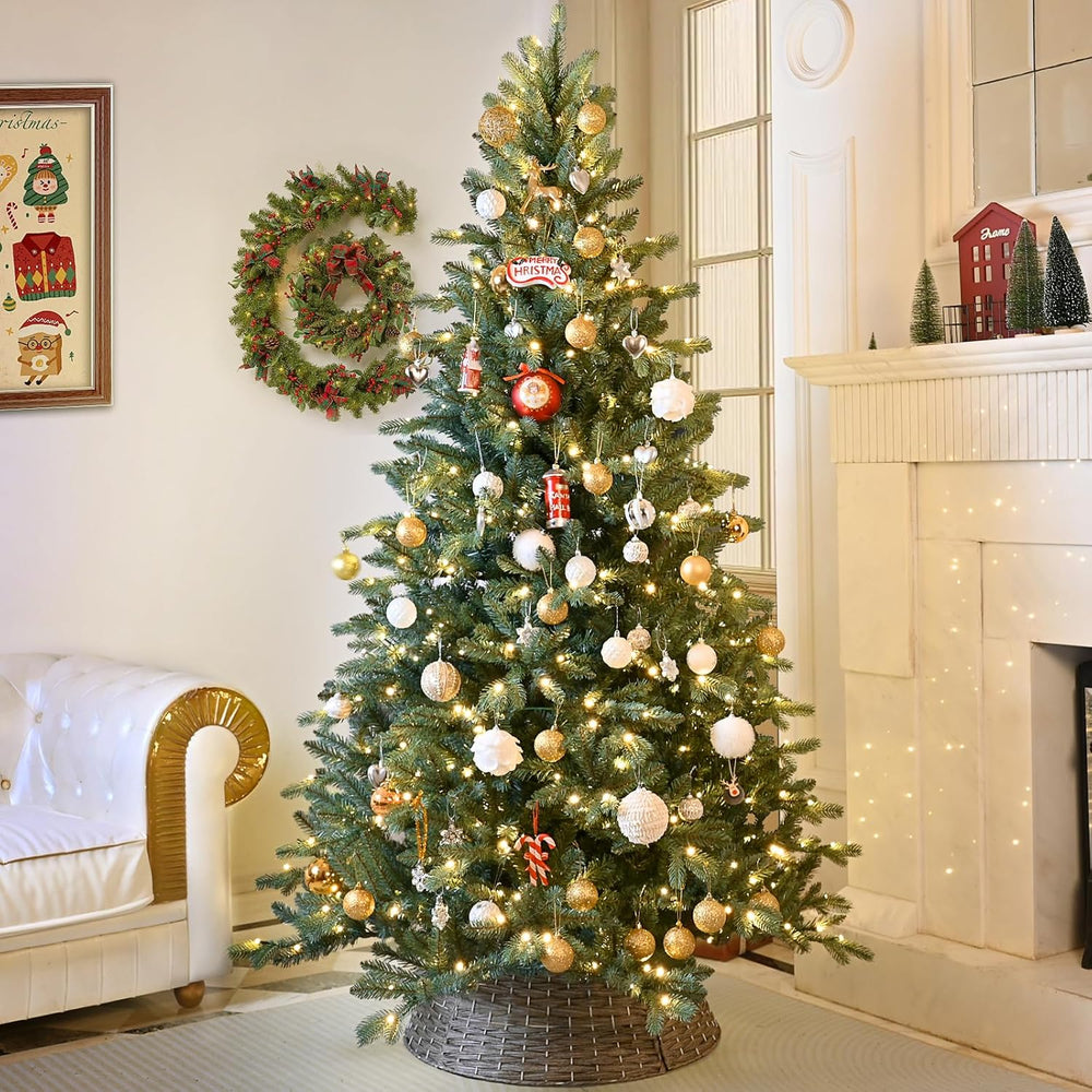 7.5ft Prelit Artificial Christmas Tree, Blue Spruce Xmas Tree with Lights &am...