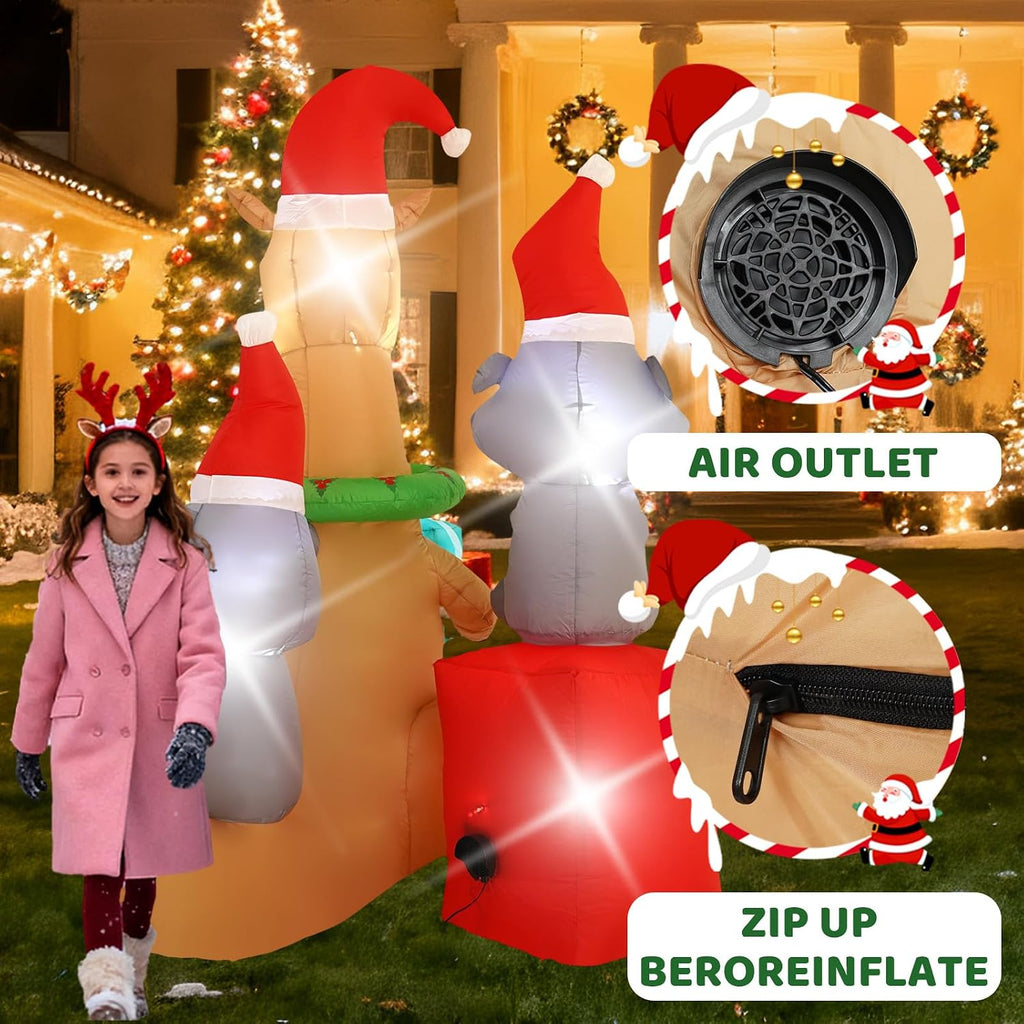 7ft kangaroo koala inflatable decoration with built-in led, front angle view