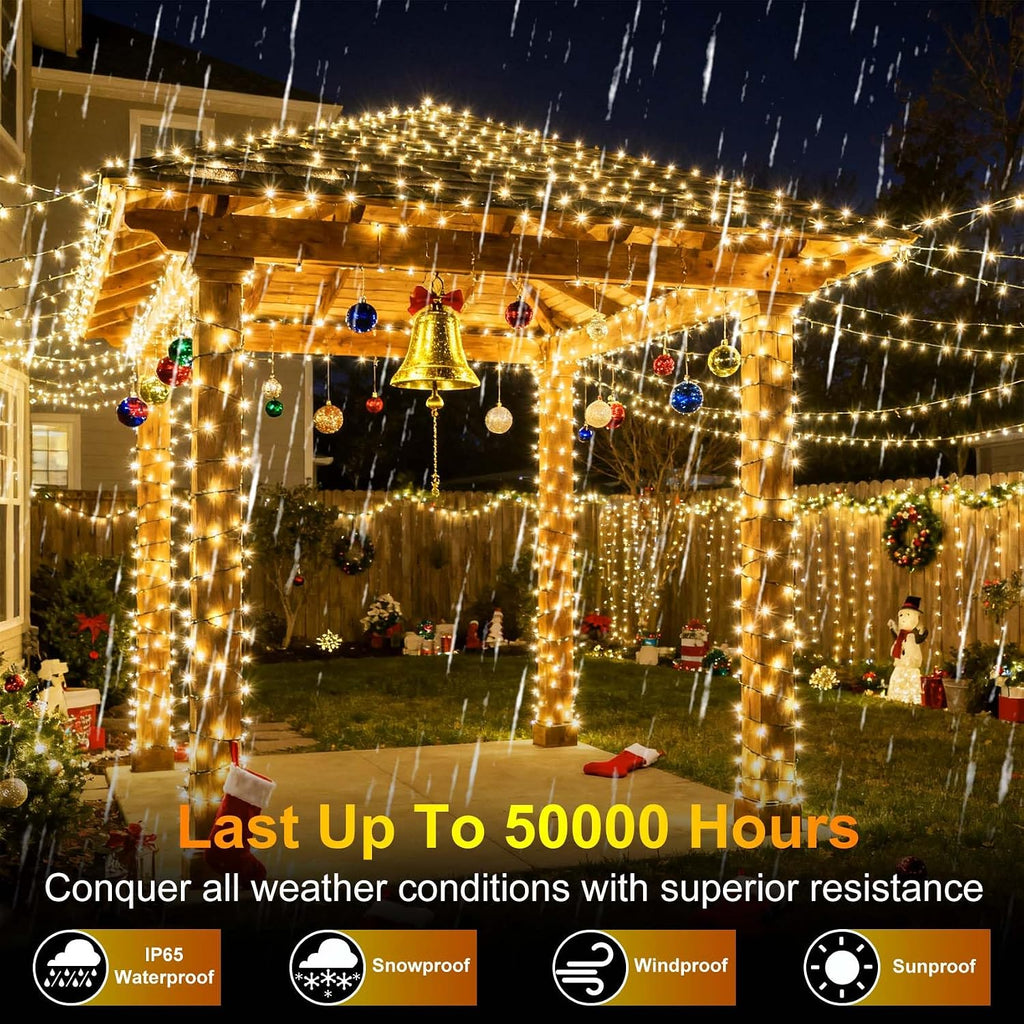 750 led 240ft christmas string lights outdoor, 12, side view