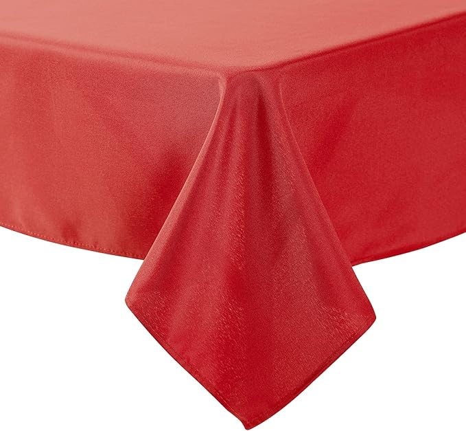 Cupuamon Square Tablecloth 70x70 inch Washable Polyester Fabric Table Cloth for Wedding Party Dining Banquet Decoration（70x70,Red）