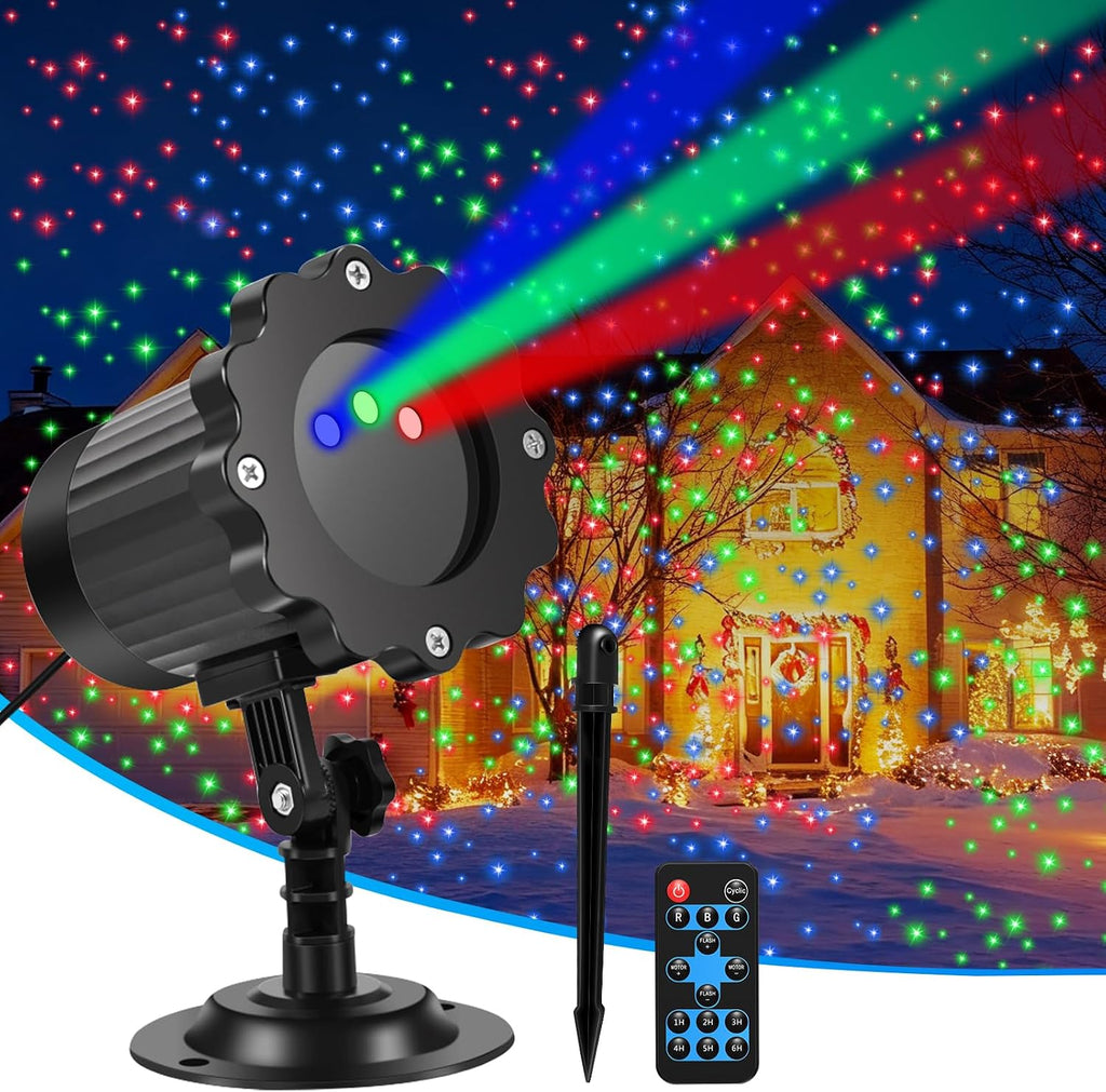christmas laser lights, projector lights landscape spotlight rgb shown in use