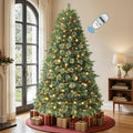 6.5FT Artificial Prelit Pre-Decorated Christmas Tree with Remote, Timer