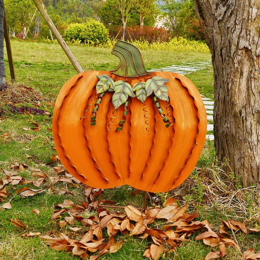 Pumpkin Garden Stakes Sign Outdoor Fall Decor Autumn Yard Stake Lawn Art