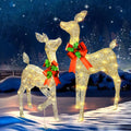 38in Christmas Deer Set Decoration 2pc Deers, Lighted up Reindeer Decor