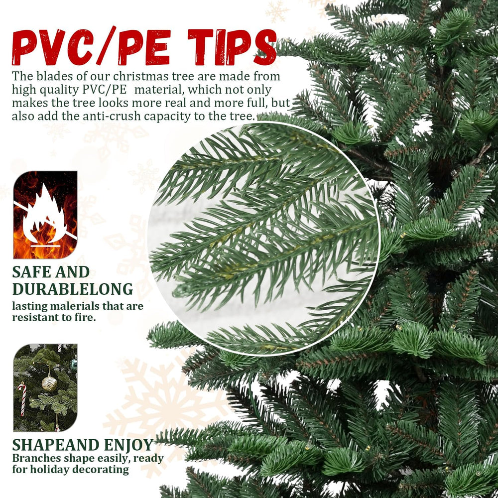 7ft Perlit Christmas Tree, Artificial Christmas Tree with 941 PE/PVC Mixed Br...