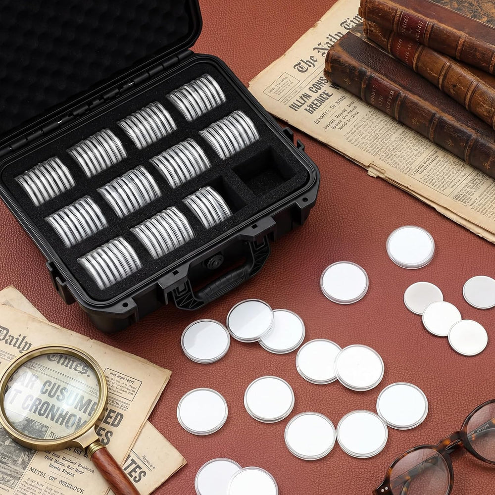 Affrolling 96 Pcs Coin Storage Box with Handle, Hard Capsule Case, 196 Pcs 10...