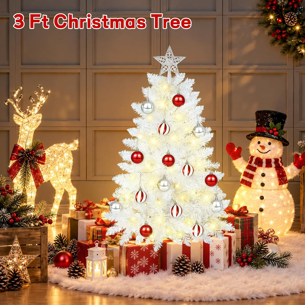[timer & 8 modes] 3ft white christmas tree, package contents