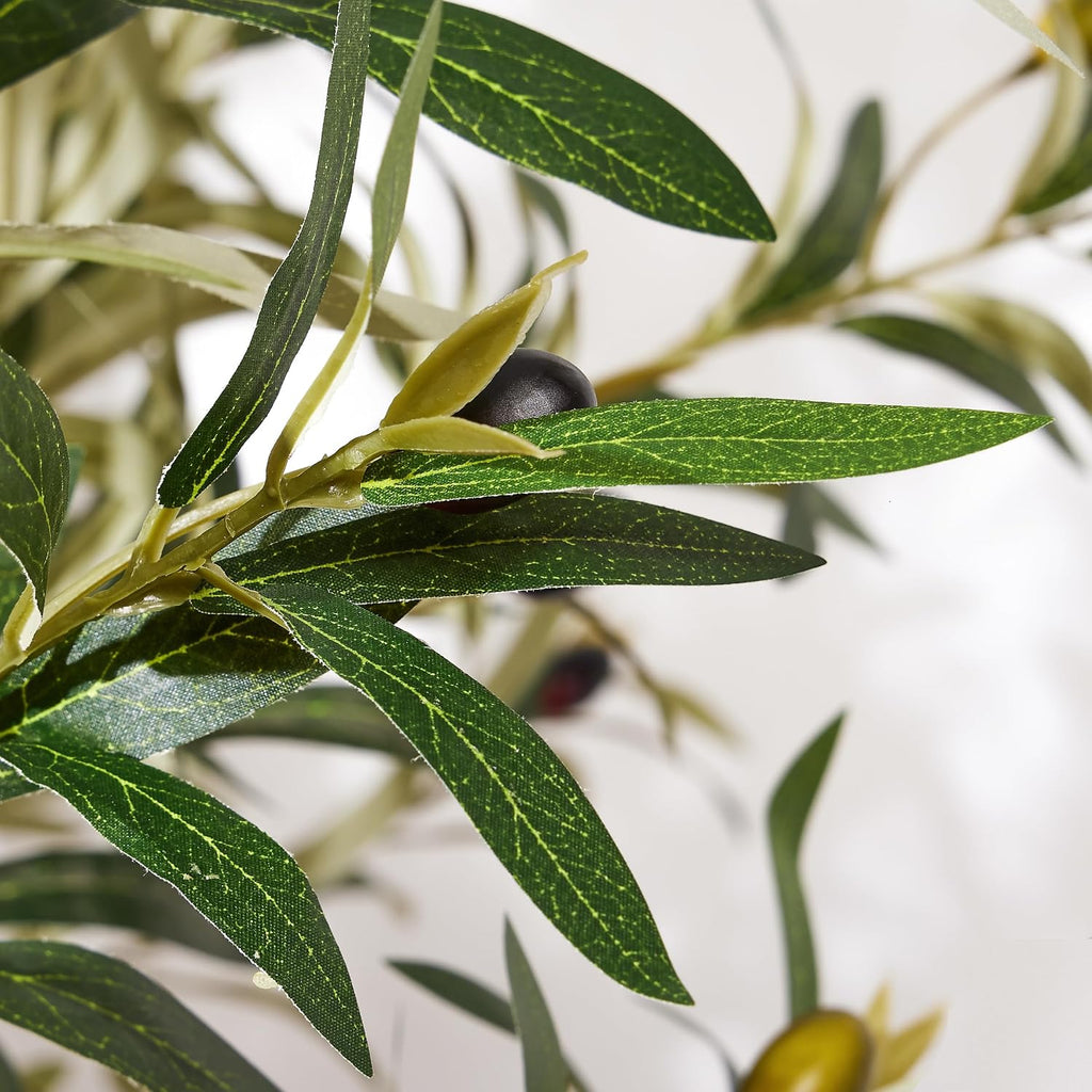 Faux Olive Tree, 5FT Artificial Olive Trees with Lifelike Olive Branches and Fruits, Fake Floor Plants with Pot for Indoor Home Office Living Room Outdoor Decor