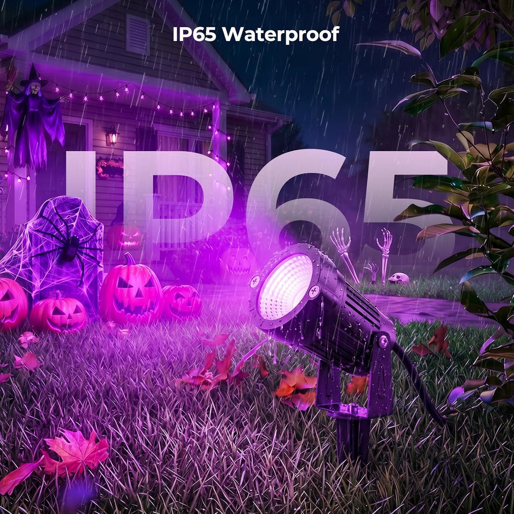 Onforu 12W Purple LED Outdoor Halloween Spotlights for Yard