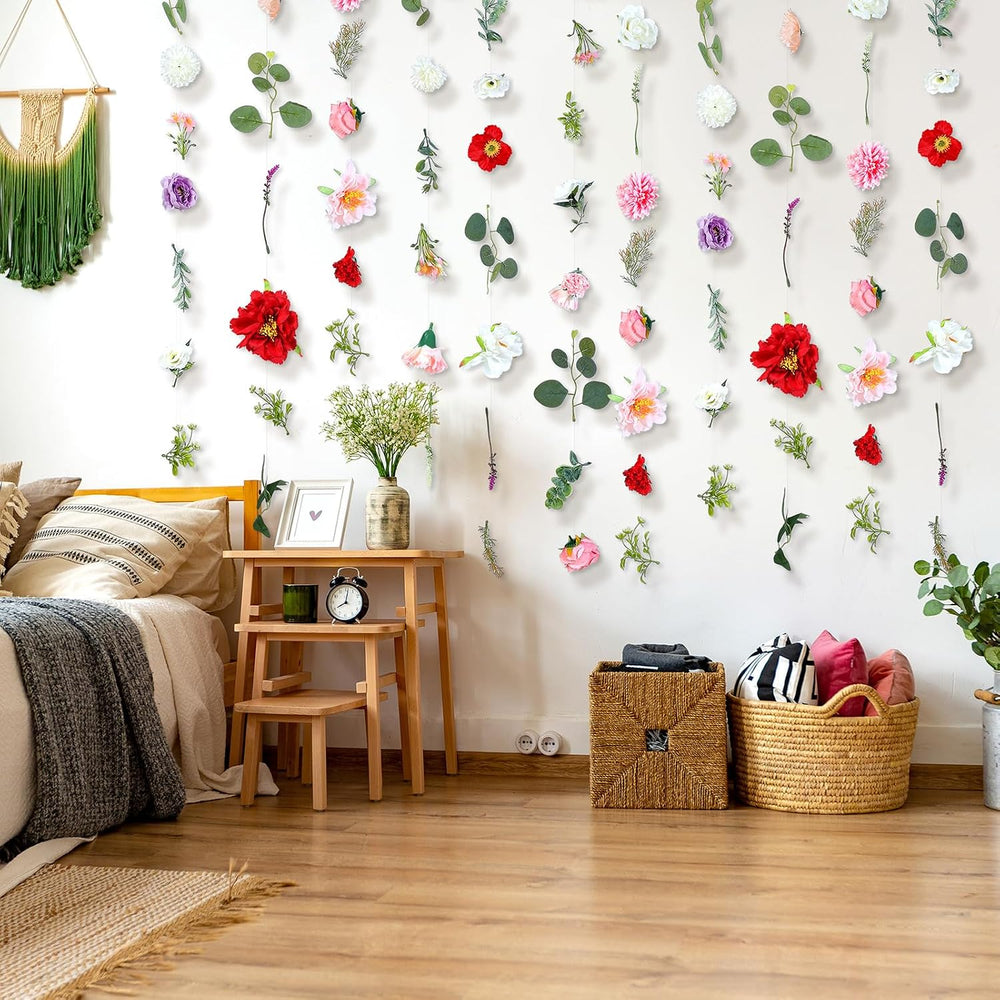 6 Pcs 35.6 ft Hanging Flower Artificial Wildflower Garlands Floral Vines