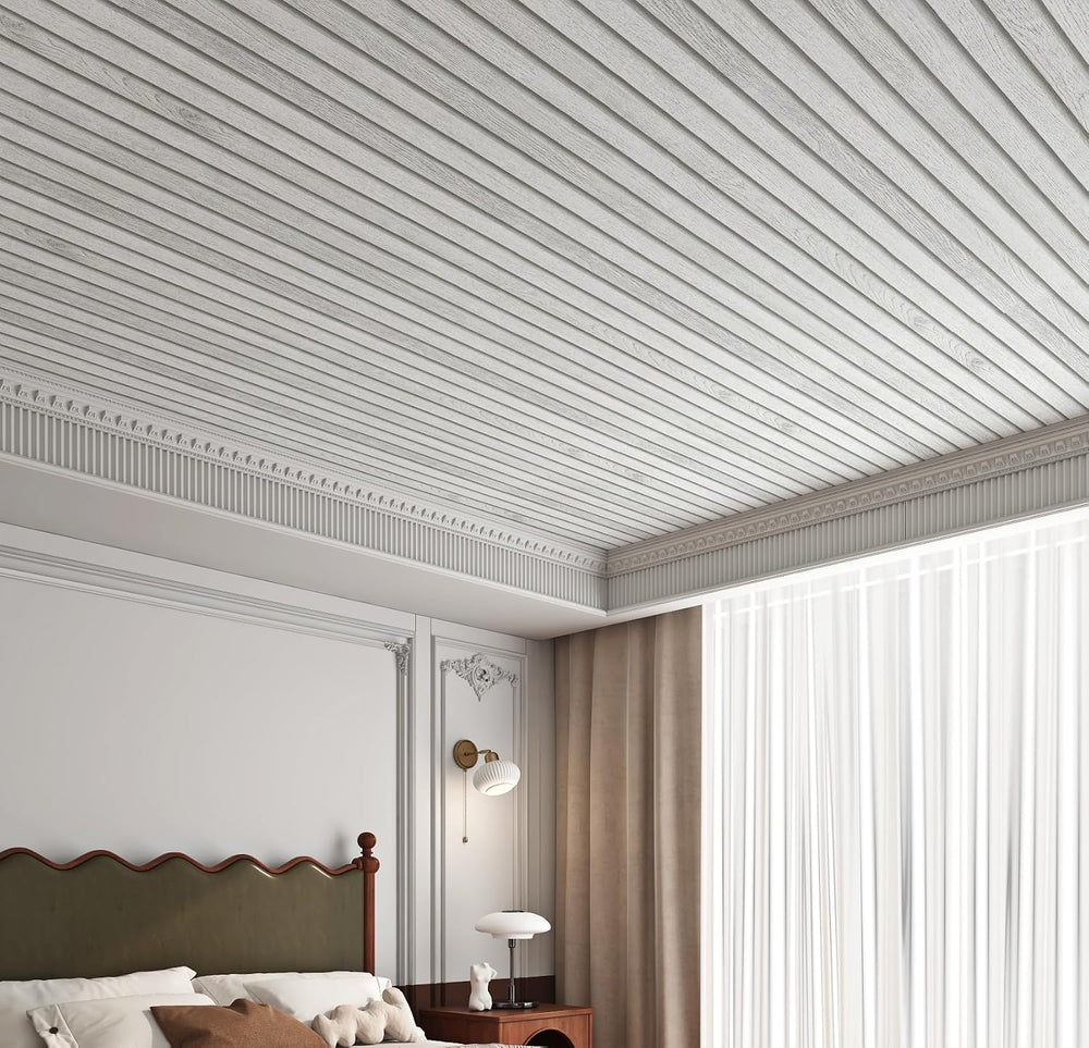 Livelynine 15.8x394 Beadboard Peel and Stick Wallpaper Removable Pre Pasted W...