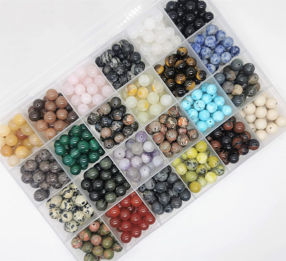 504pcs 8mm Natural Round Stone Beads Healing Engry Crystals Gemstone Beading ...